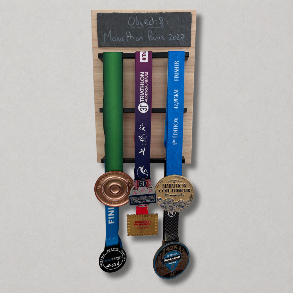 Medal Board porte médailles mural en bois avec ardoise intégrée