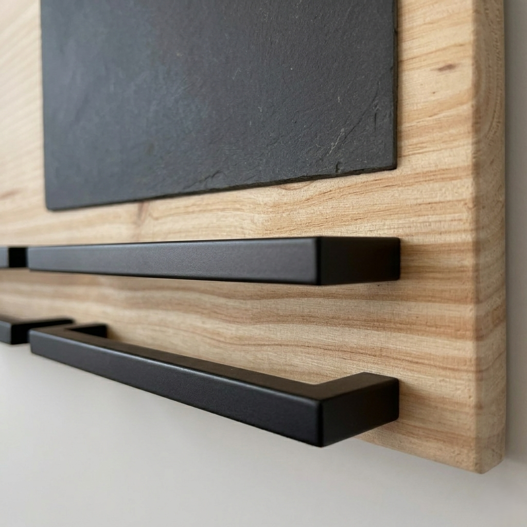 porte medaille bois detail