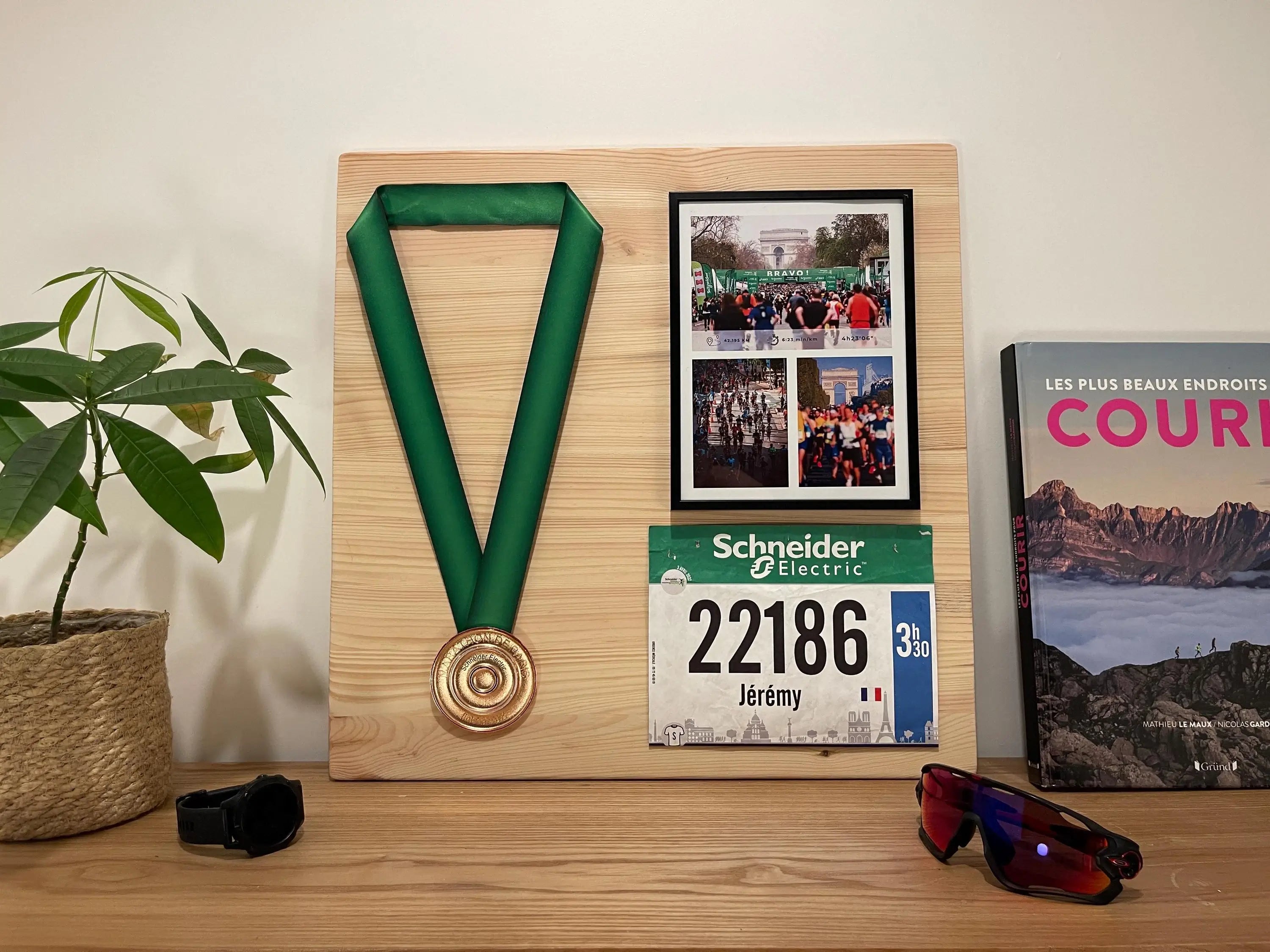 porte medaille marathon cadre marathon finisher cadeau personnalise