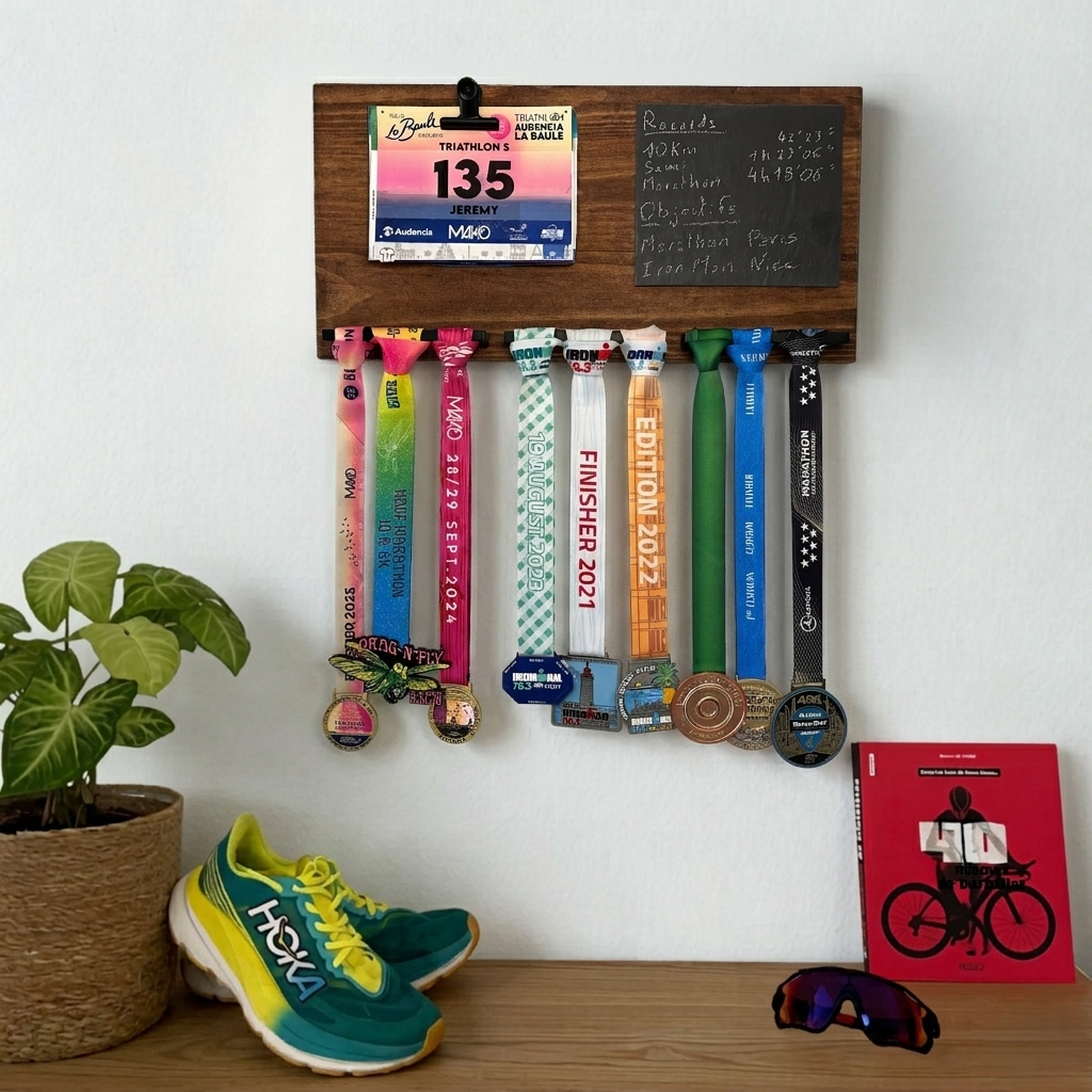 support medaille bois massif