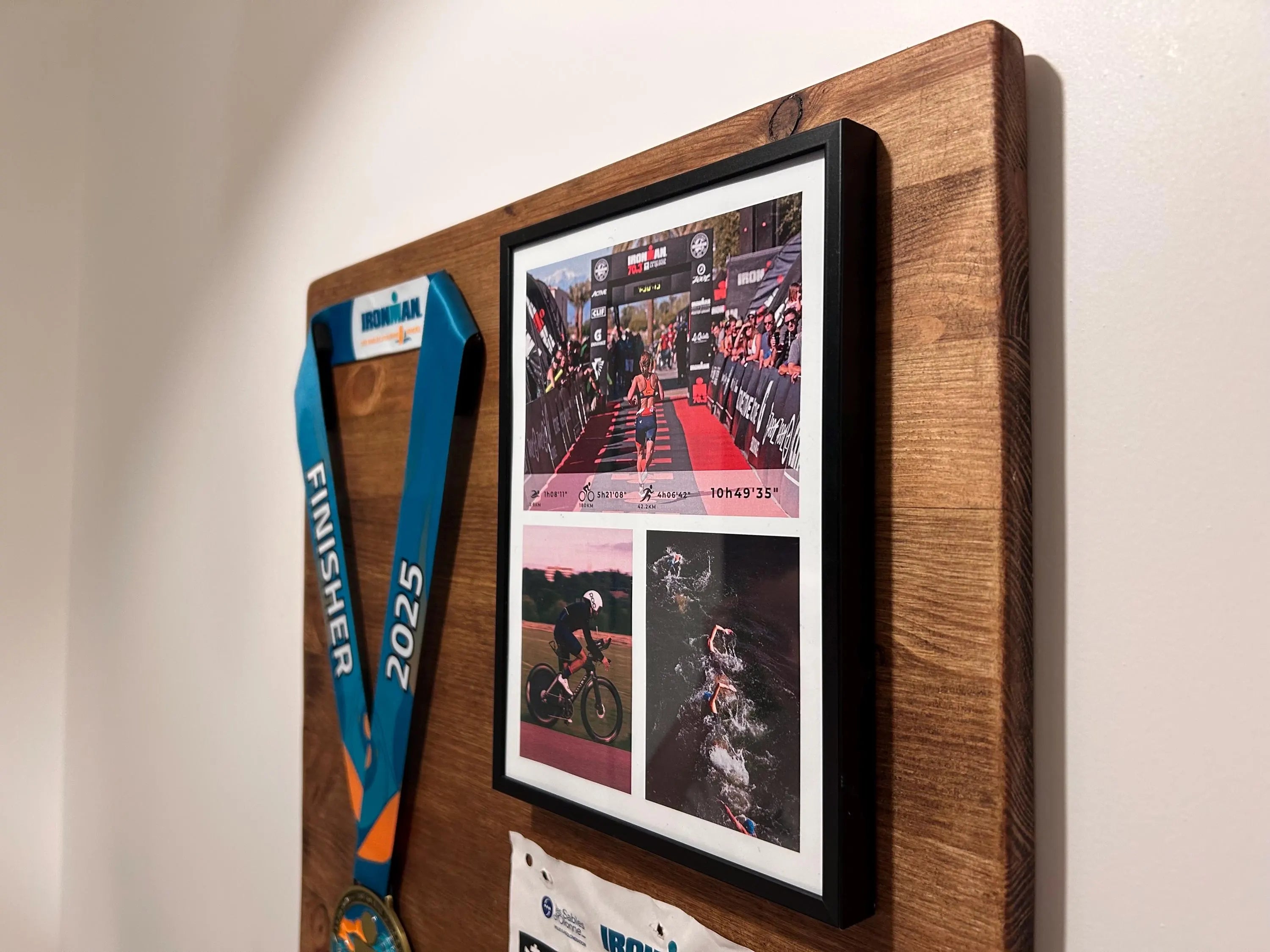 cadre photo personnalisé dossard course cadre unique finisher ironman triahtlon