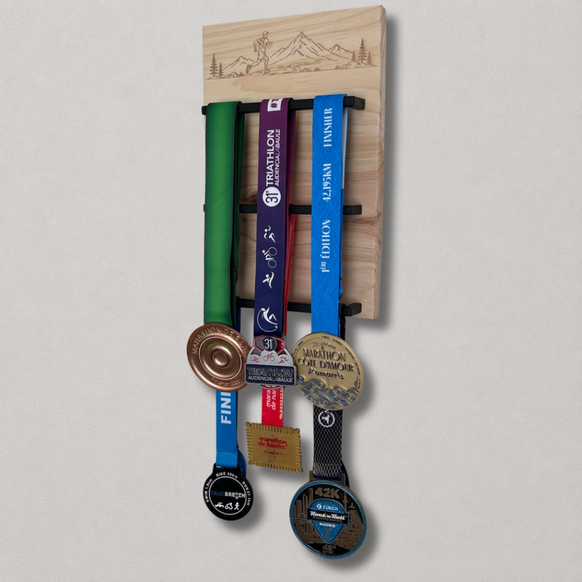 Support mural pour médailles de trail, cadeau sportif original
